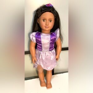 Our Generation doll with lilac dress. 18”